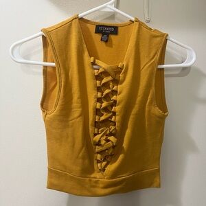 Revamped Mustard Crop Tank Top